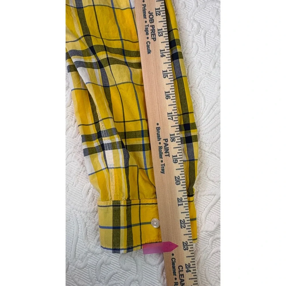 Lauren Ralph Lauren Kids Youth Yellow Blue White Plaid Long Sleeve‎ Shirt Size L
